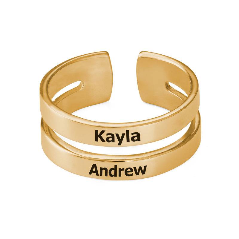 Two Name Ring in Gold Vermeil-2 product photo