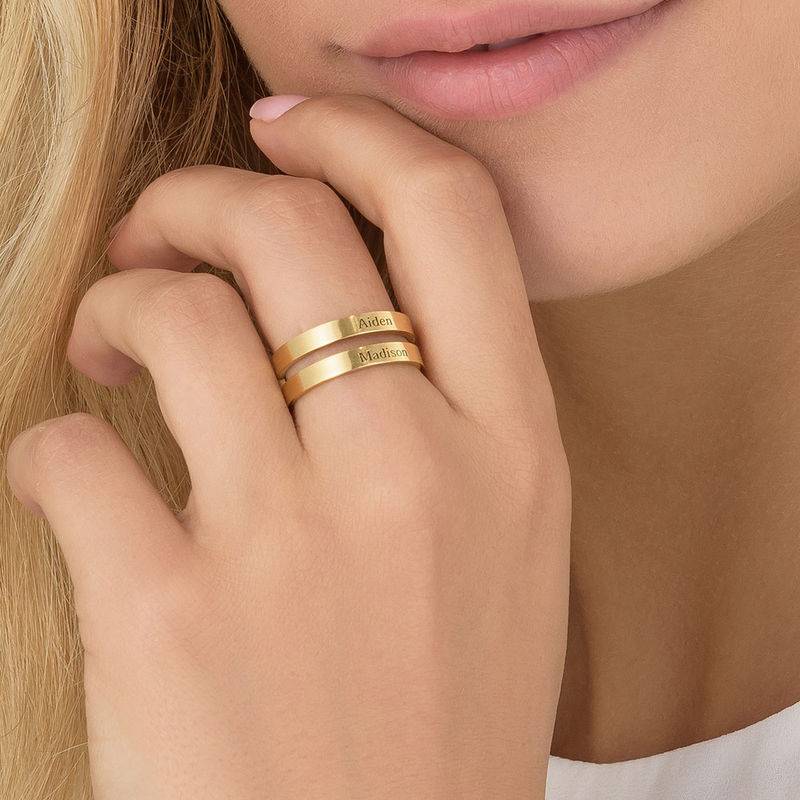 Two Name Ring in Gold Vermeil-4 product photo
