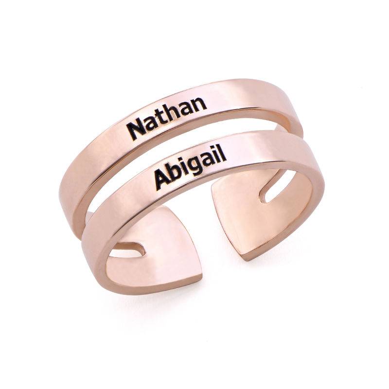 Two names ring in 18ct Rose Gold Plating product photo