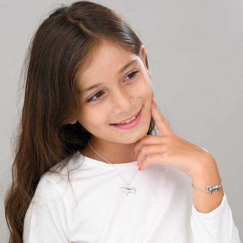 Collar de unicornio para niñas en plata 925 con circonia cúbica-5 foto de producto