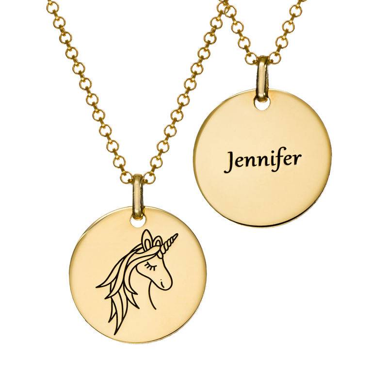 Unicorn Pendant Necklace in 18ct Gold Plating-5 product photo