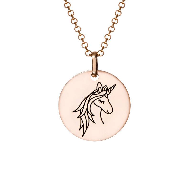 Unicorn Pendant Necklace in 18ct Rose Gold Plating product photo