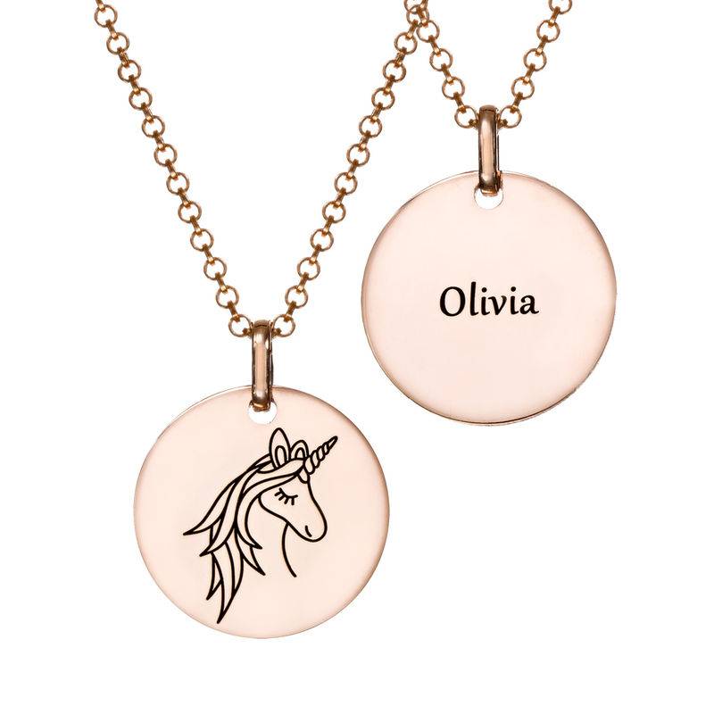 Collar Unicornio chapado en oro rosa foto de producto
