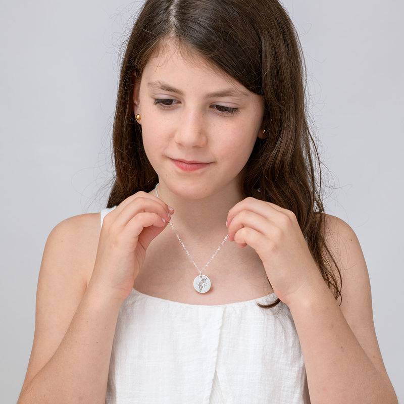 Gravierbare Einhorn Halskette aus Sterlingsilber Produktfoto