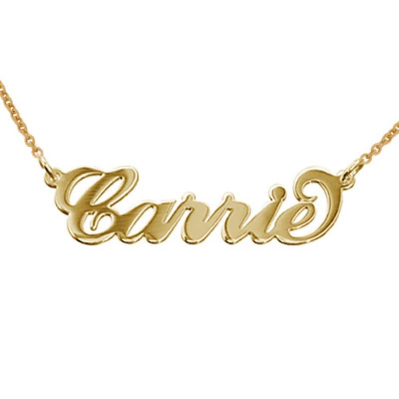 Collar con nombre estilo “Carrie” en oro Vermeil-3 foto de producto