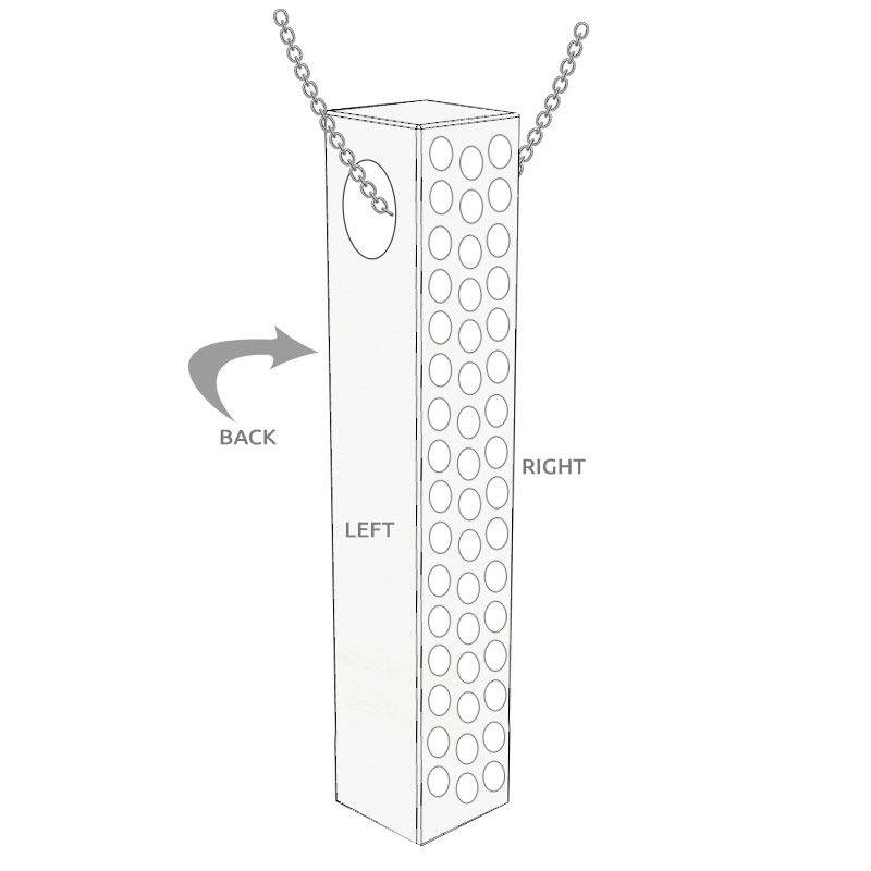 Vertical 3D Bar Necklace with Cubic Zirconia in Silver-5 product photo