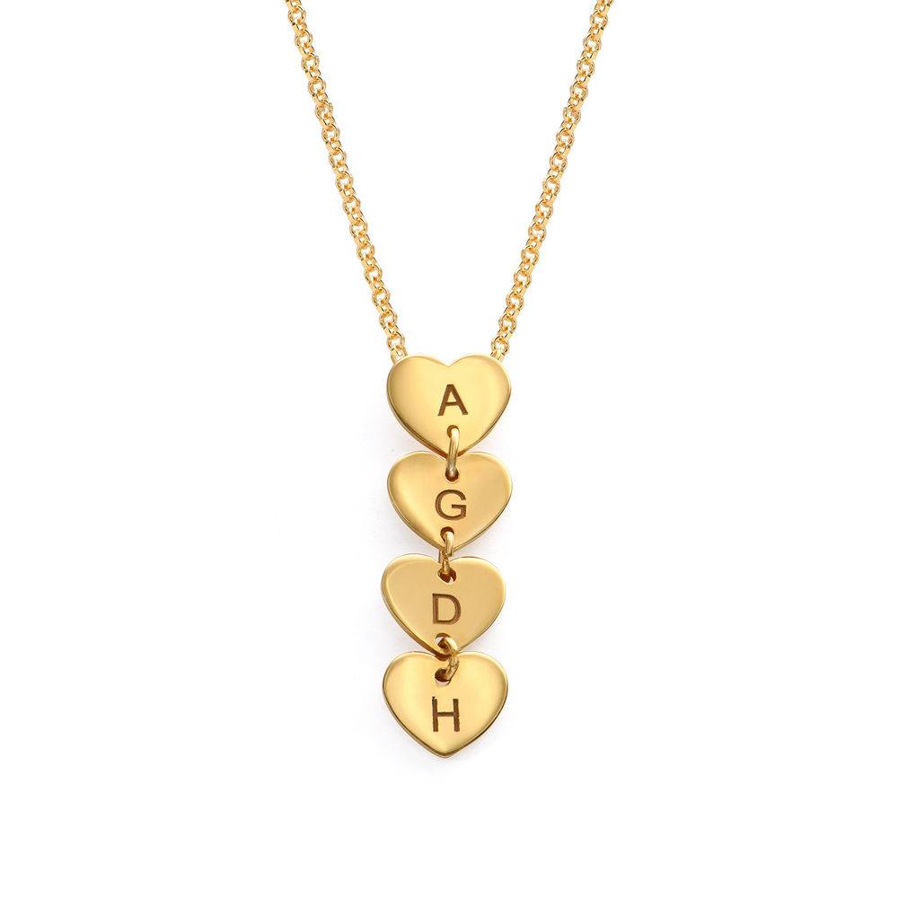 Vertical Initial Hearts Stackable Necklace in 18ct Gold Plating-3 product photo