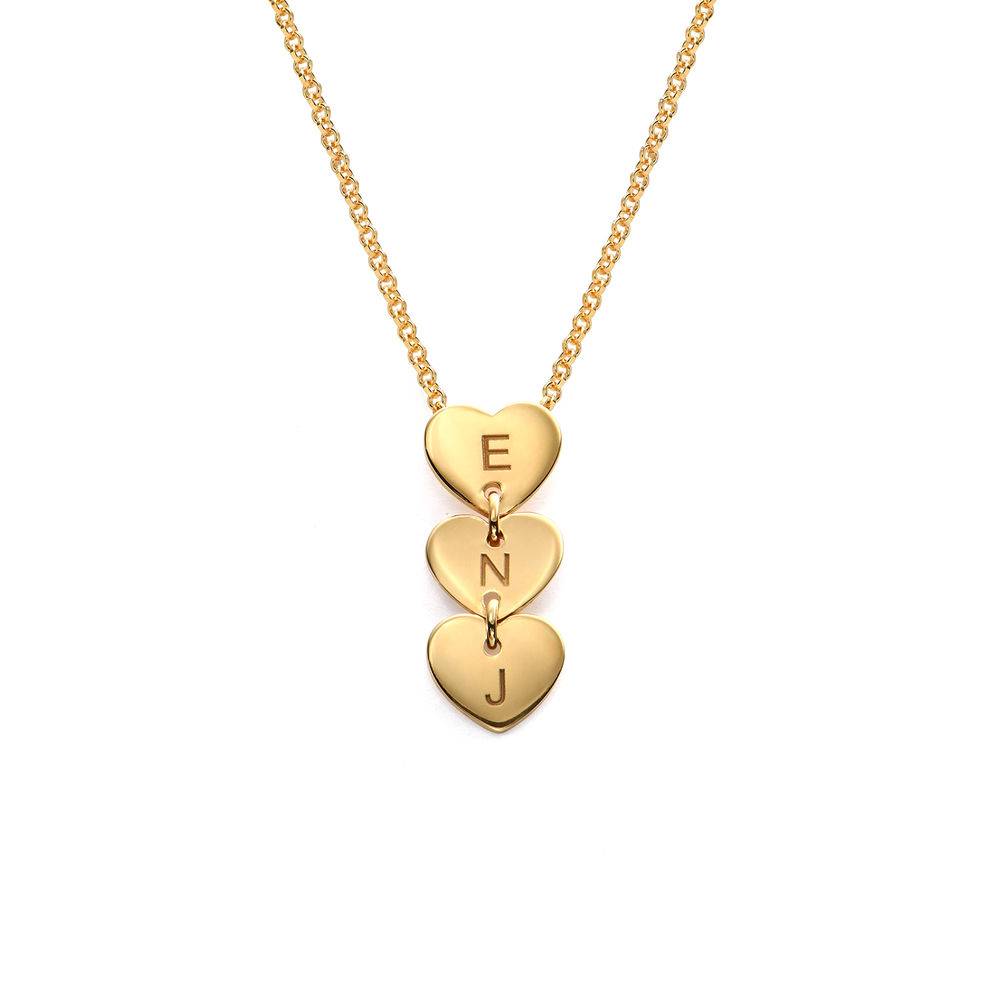 Vertical Initial Hearts Stackable Necklace in 18K Gold Vermeil product photo