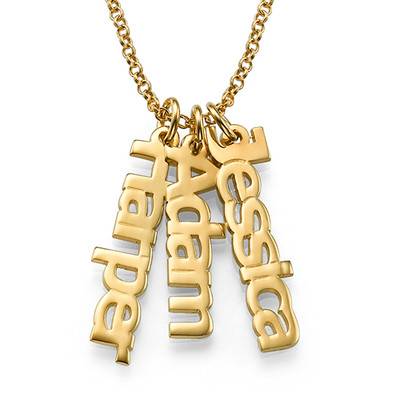 Vertical Name Necklace in 18k Gold Plating product photo