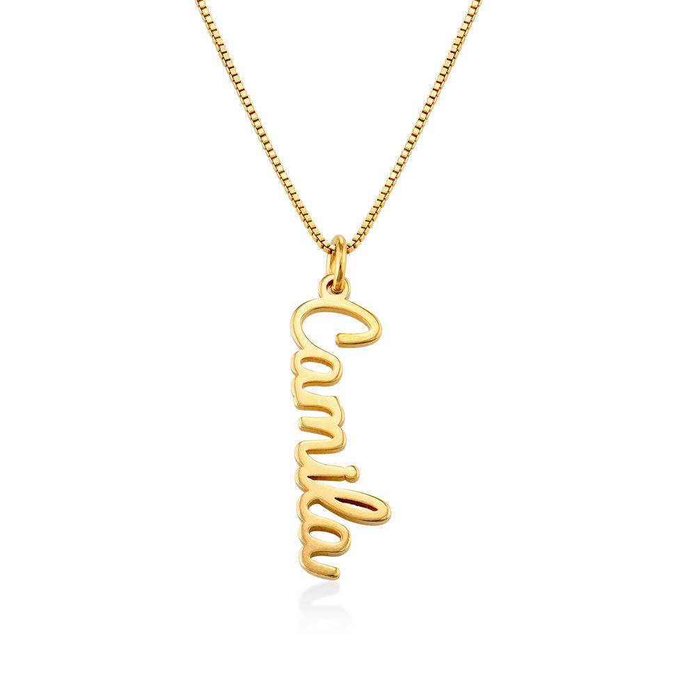 Vertical Name Necklace in Cursive in Gold Plated-3 product photo