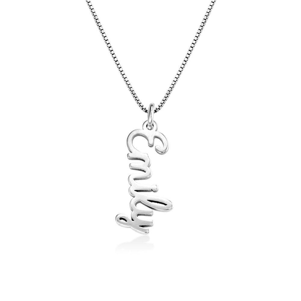 Vertical Name Necklace in Cursive in Sterling Silver-5 product photo