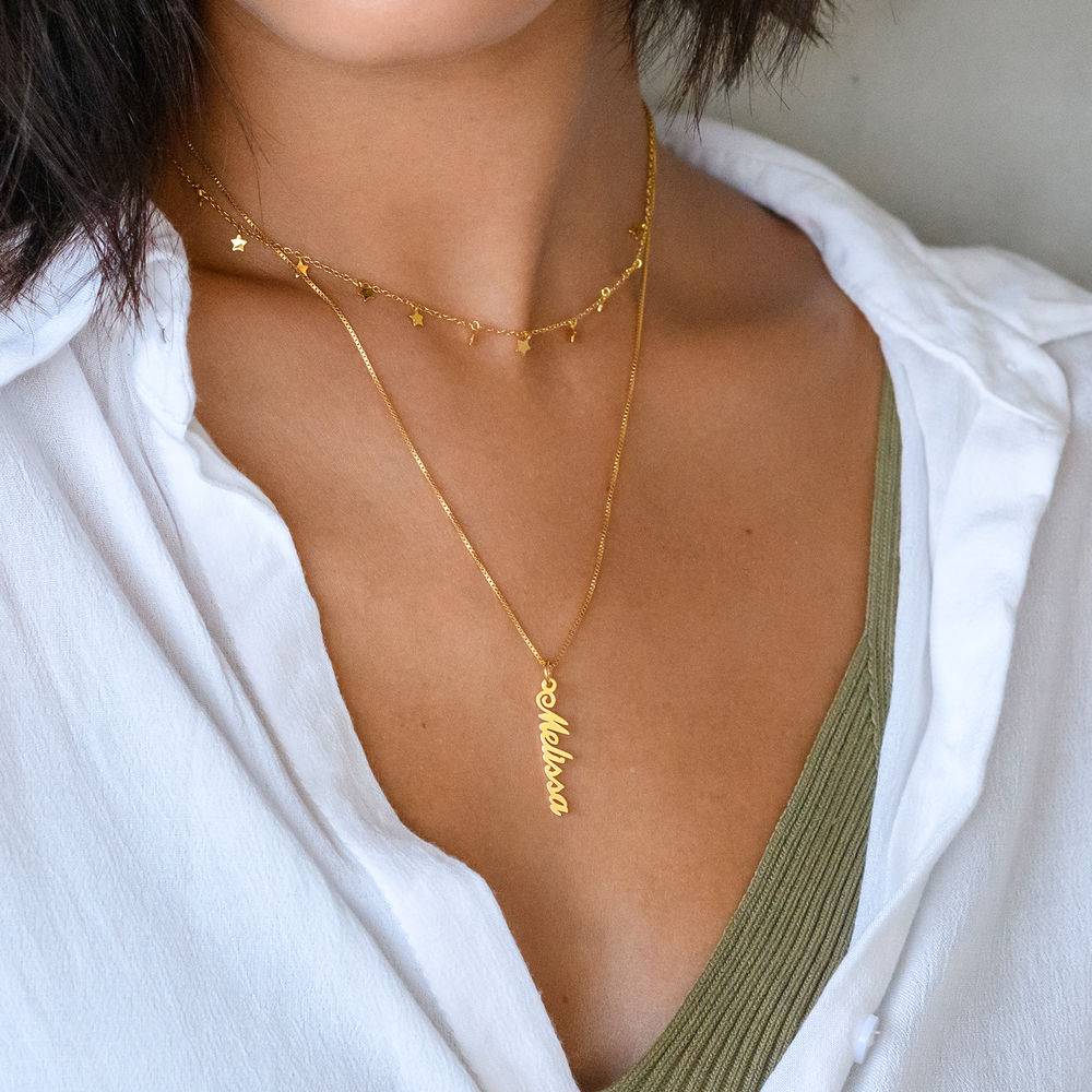 Vertical Name Necklace in Gold Vermeil-6 product photo