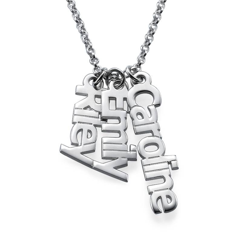 Custom Vertical Name Necklace in Sterling Silver-3 product photo