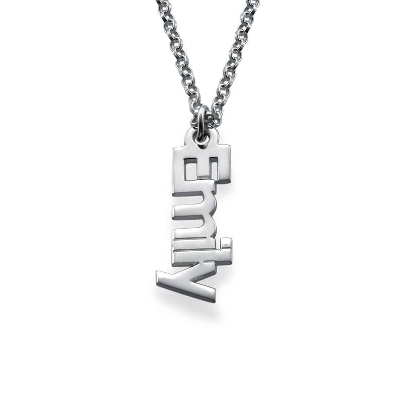 Custom Vertical Name Necklace in Sterling Silver-2 product photo