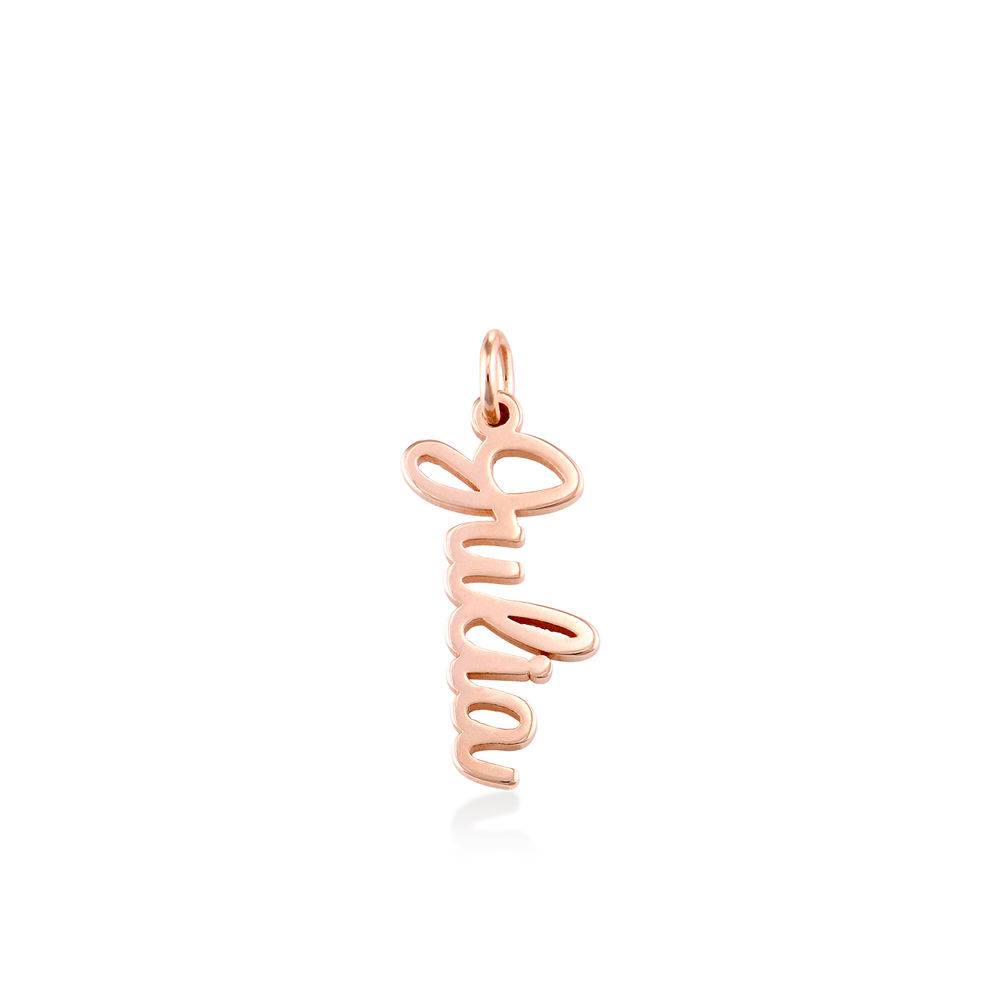 Vertical Name Pendant in Cursive in Rose Gold Plated product photo