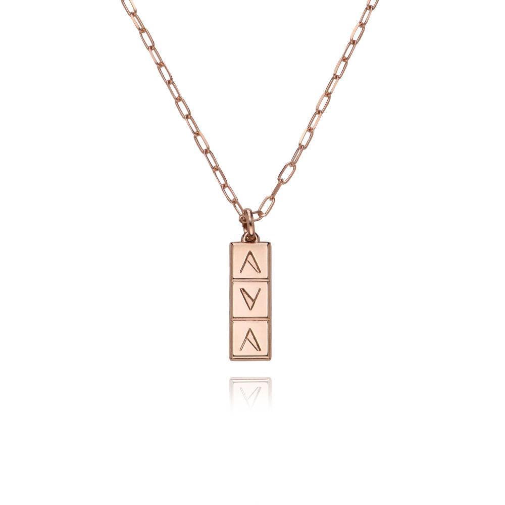 Domino ™ Vertical Initial Necklace in 18k Rose Gold Vermeil product photo
