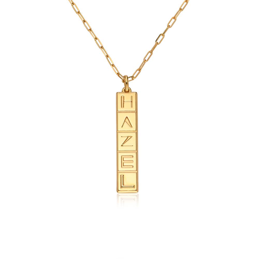 Domino ™ Vertical Initial Necklace in 18k Gold Vermeil product photo