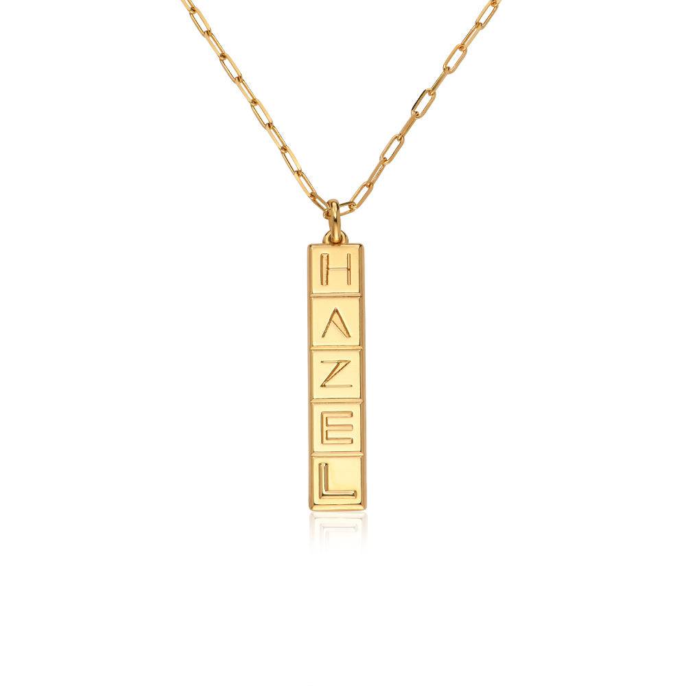 Vertical Tile Necklace in 18ct Gold Vermeil-2 product photo