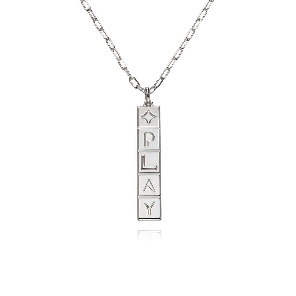 Vertical Tile Necklace in Sterling Silver-6 product photo