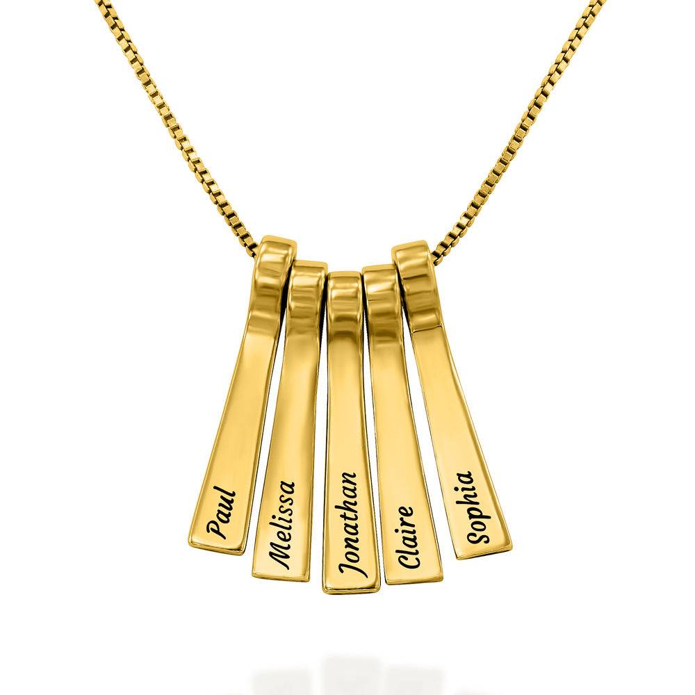 Xylophone Bar Necklace with Kids Names in Gold Plating product photo