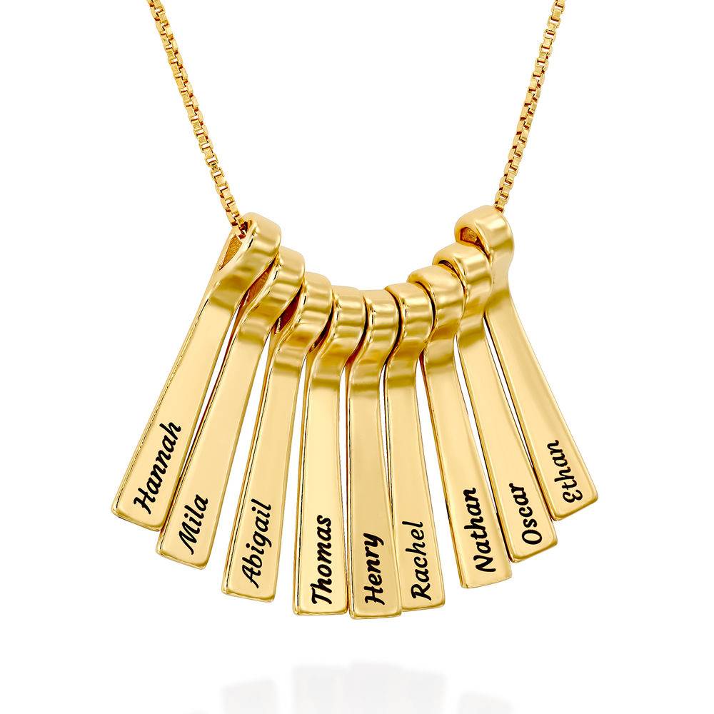 Xylophone Bar Necklace with Kids Names in Gold Vermeil-5 product photo