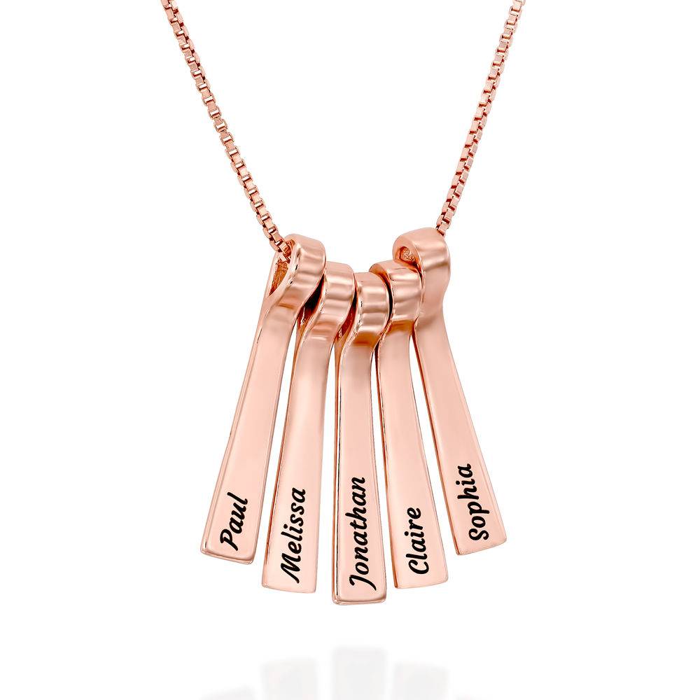Xylophone Bar Necklace with Kids Names in 18ct Rose Gold Plating-1 product photo