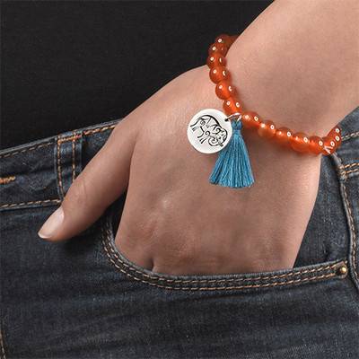 Yoga Jewellery - Engraved Elephant Bead Bracelet-1 product photo