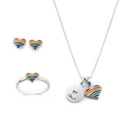 Rainbow Jewelry Set for Girls in Sterling Silver product photo