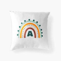 Rainbow Wonders - Personalized Initial Pillow for Kids product photo