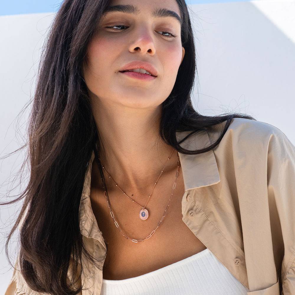 Abbey 3D Stavhalskæde med Halvædelsten i 18k Forgyldt Sølv-1 produkt billede