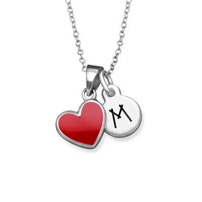 Red Heart Necklace for Kids-Sterling Silver 925 product photo