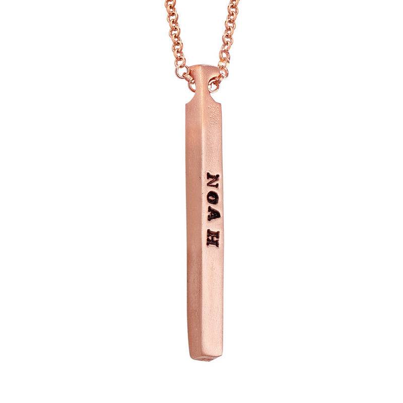 Rose Gold Plated 4 Sides Stamped Bar Necklace-7 product photo