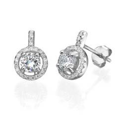 Klik for at forstørre Runde øreringe med Cubic Zirconia