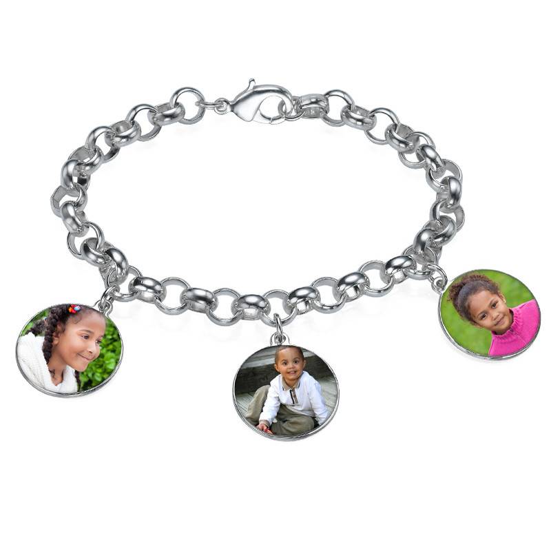 Round Shaped Photo Charm Bracelet product photo