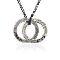 Russian Ring Necklace for Men in Silver Oxide product photo