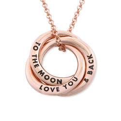 Russian Ring Necklace in Rose Gold Plating - Irregular Circle Design product photo