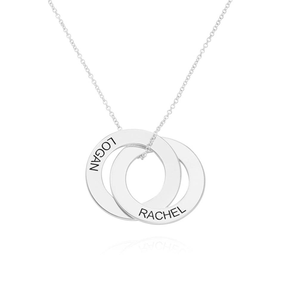 Russian Ring Necklace with 2 Rings in 10ct White Gold
