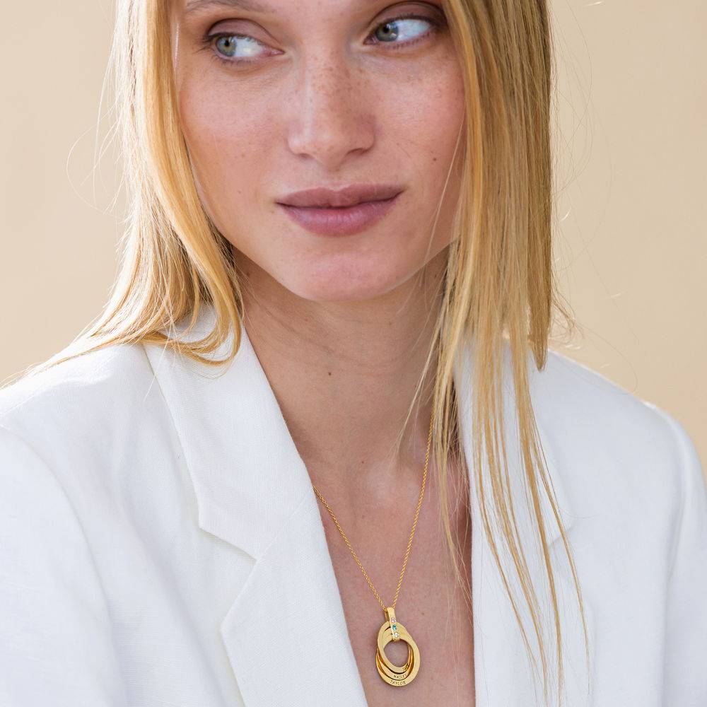 Russisk ringhalskæde med fødselssten i forgyldt-5 produkt billede