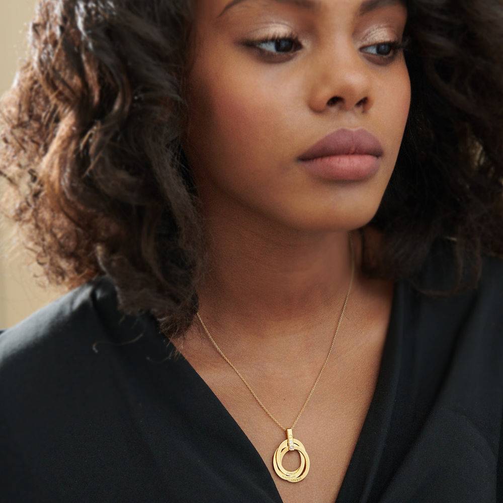 Russisk ringhalskæde med fødselssten i forgyldt-7 produkt billede