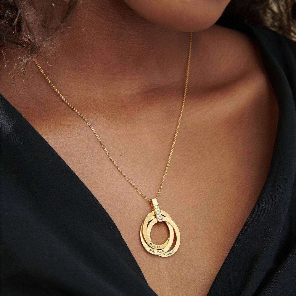 Russisk ringhalskæde med fødselssten i forgyldt-8 produkt billede