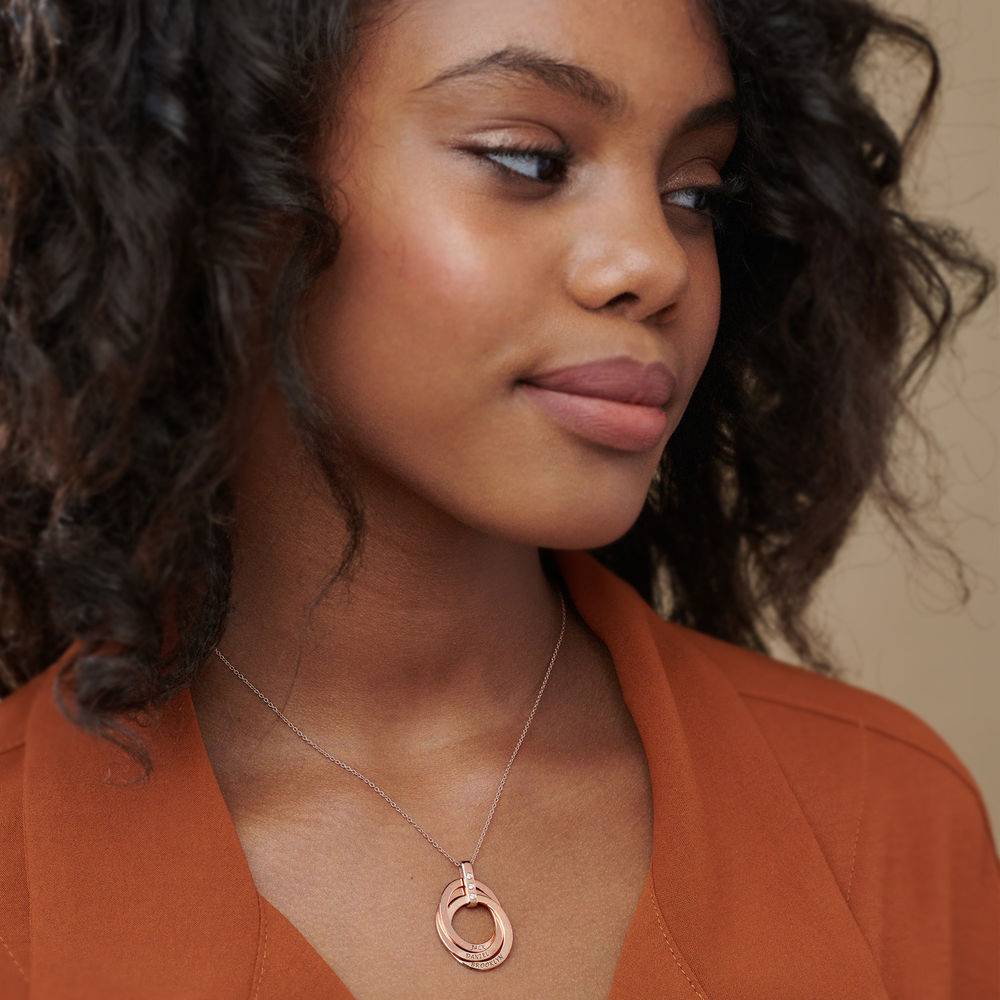 Russisk ringhalskæde med fødselssten i rosaforgyldt-7 produkt billede