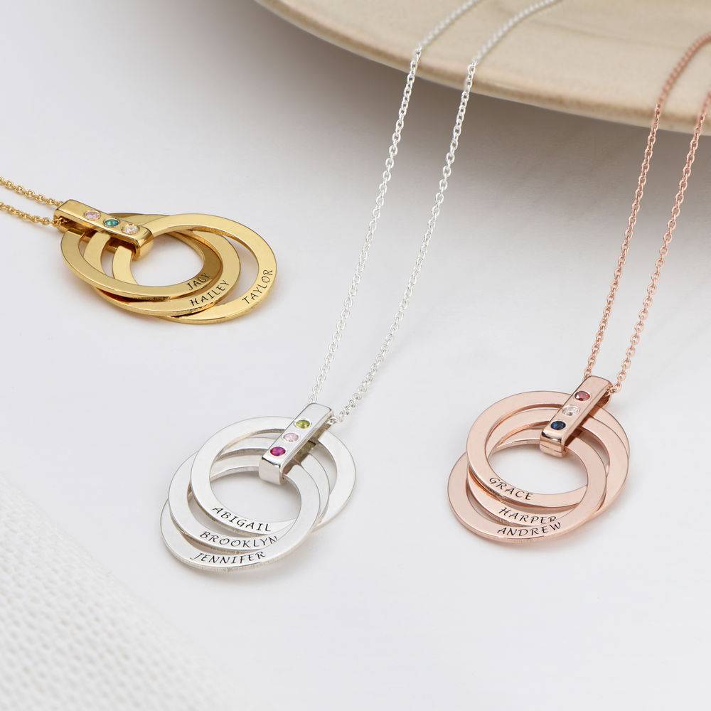 Russisk ringhalskæde med fødselssten i Sterling sølv-4 produkt billede