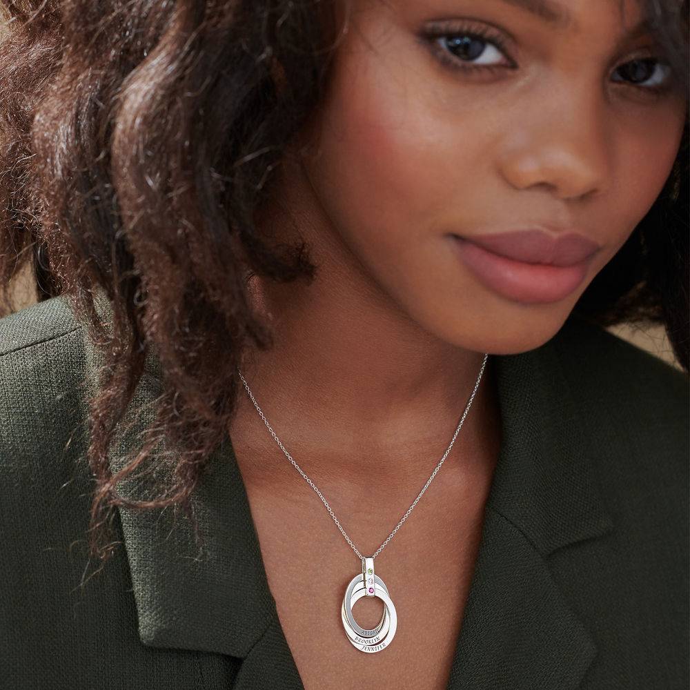 Russisk ringhalskæde med fødselssten i Sterling sølv-5 produkt billede