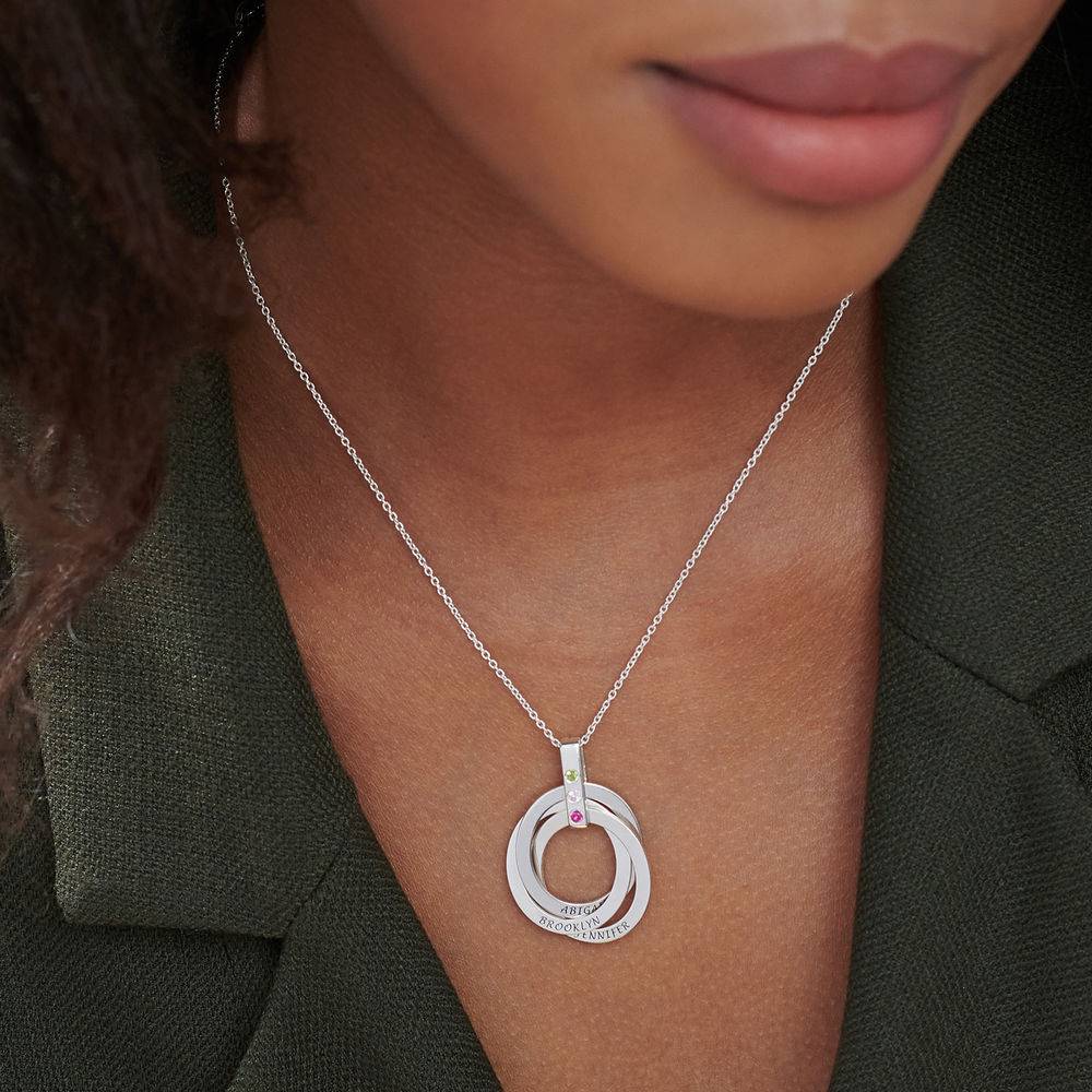 Russisk ringhalskæde med fødselssten i Sterling sølv-6 produkt billede