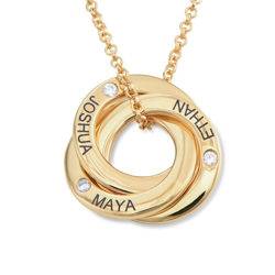 Russian Ring Necklace with Cubic Zirconia in Gold Plating product photo