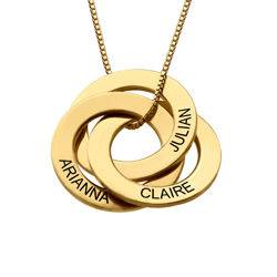Russisk ring-halskæde med indgravering - Guldbelagt sølv produkt billede