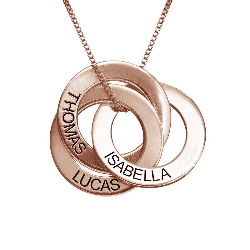 Russian Ring Necklace with Engraving - Rose Gold Plated-1 product photo