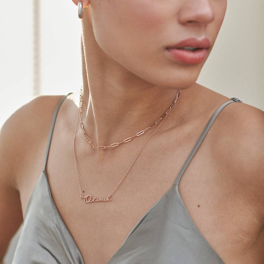 Signature Style Name Necklace in Rose Gold Plated-4 produkt billede