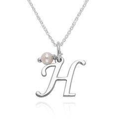 Silver Initial Charm Necklace product photo