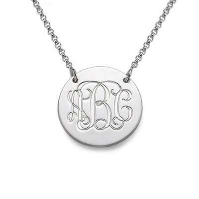 Sterling Silver Monogram Disc Necklace product photo